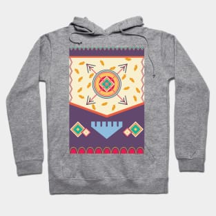 Collorful boho pattern geometric shapes Hoodie